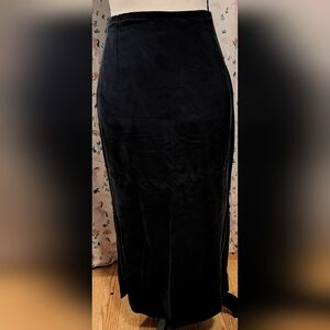 Vintage Liz Claiborne Navy Blue Pure Silk Business Office Casual Maxi Skirt SZ 6